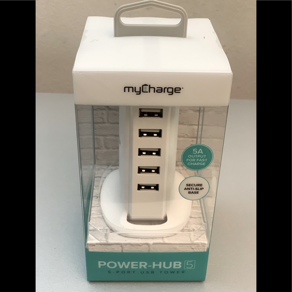 myCharge POWER-HUB 5 PORT USB TOWER - Picture 1 of 5